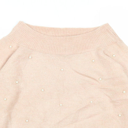 Next Womens Pink Boat Neck Acrylic Pullover Jumper Size 6