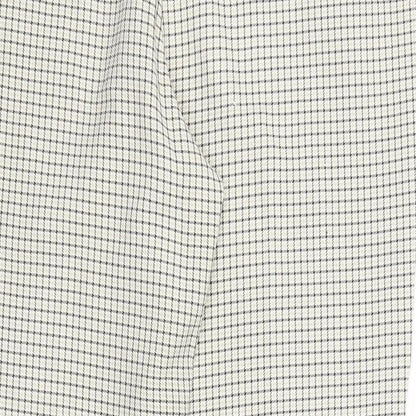 Preworn Womens Beige Check Polyester Trousers Size 12 Regular