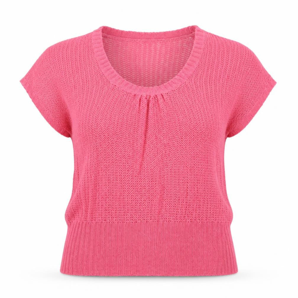 Classics Womens Pink Scoop Neck Acrylic Pullover Jumper Size 16