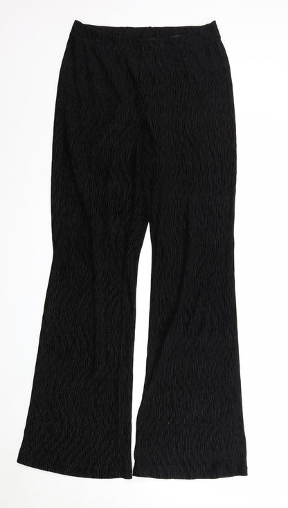 Divided Womens Black Polyester Jogger Trousers Size M Regular - Textured
