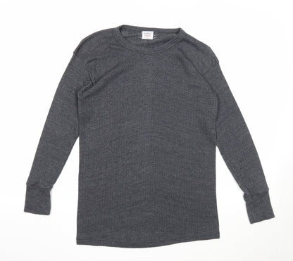 Gaffer Womens Grey Round Neck Cotton Pullover Jumper Size L