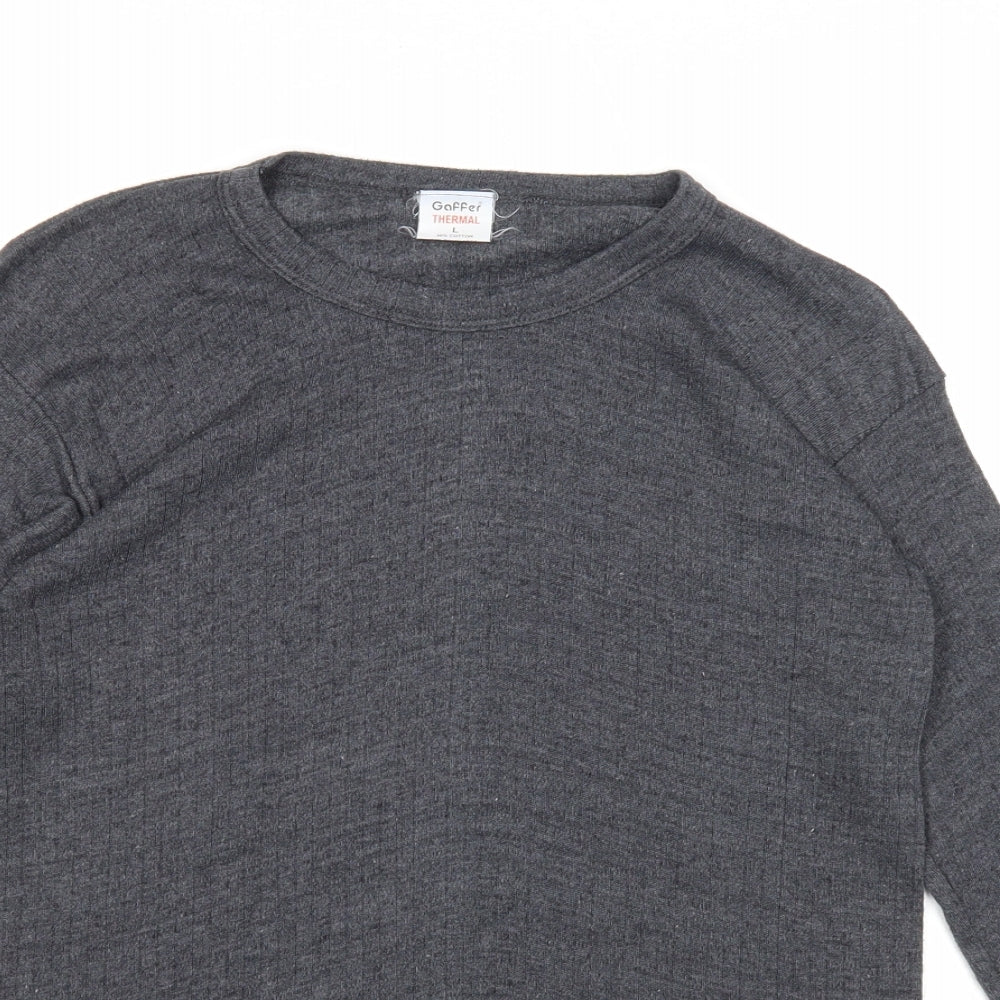 Gaffer Womens Grey Round Neck Cotton Pullover Jumper Size L