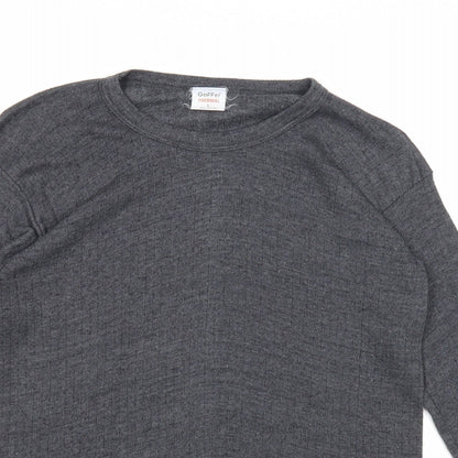 Gaffer Womens Grey Round Neck Cotton Pullover Jumper Size L