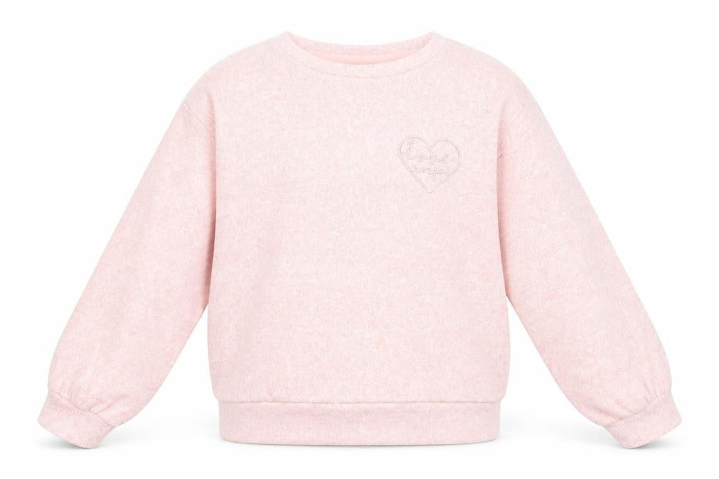 F&F Girls Pink Polyester Pullover Sweatshirt Size 7-8 Years Pullover - Love