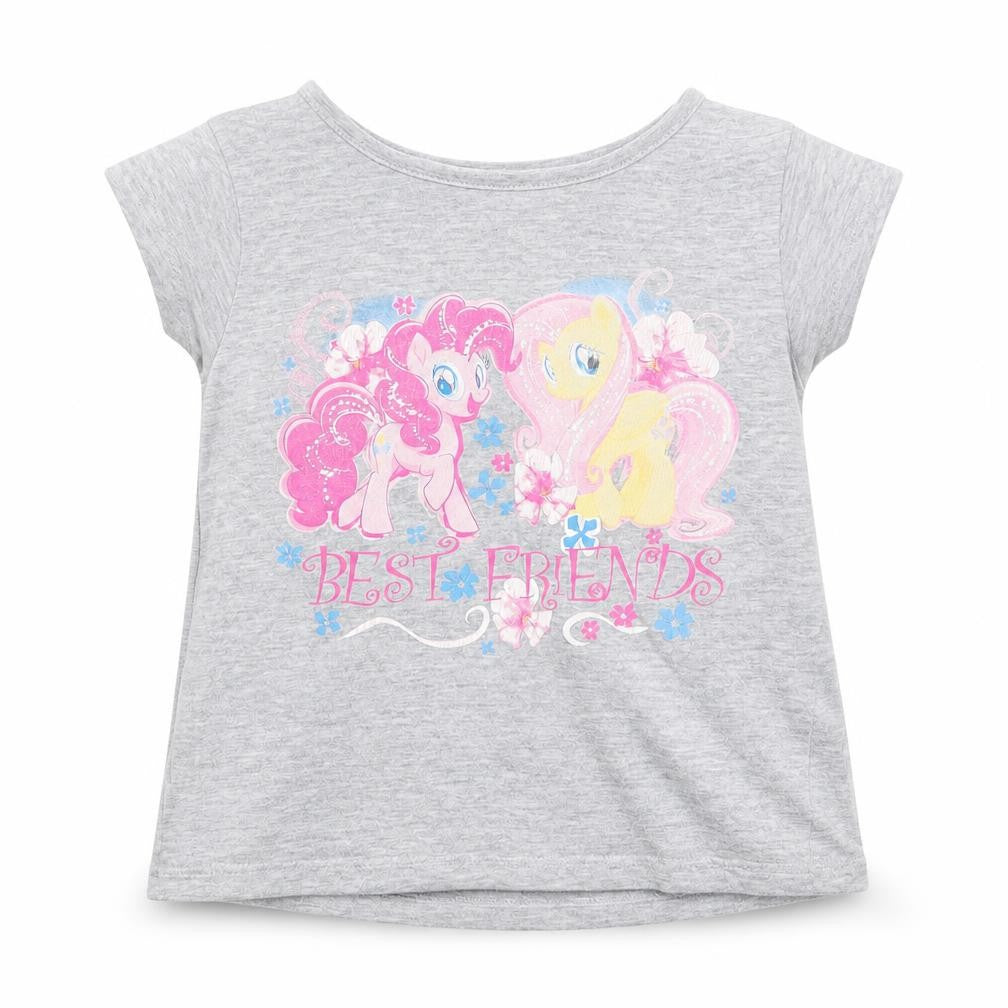 Preworn Girls Grey Cotton Basic T-Shirt Size 12-18 Months Round Neck Pullover - My Little Pony, Size 12-24 months