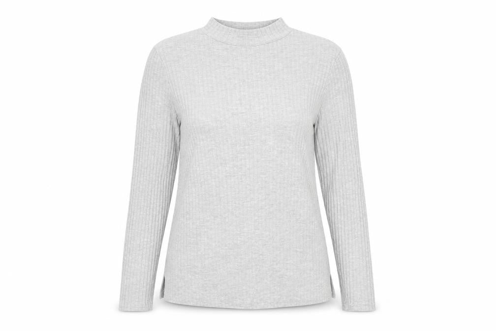 Papaya Womens Grey Mock Neck Polyester Pullover Jumper Size 14