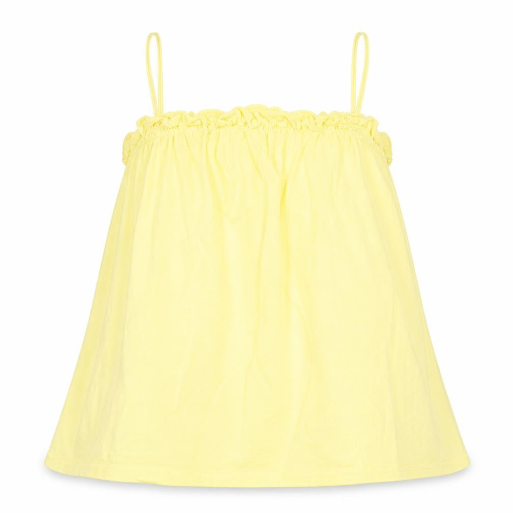 New Look Womens Yellow Cotton Basic Tank Size 14 Square Neck