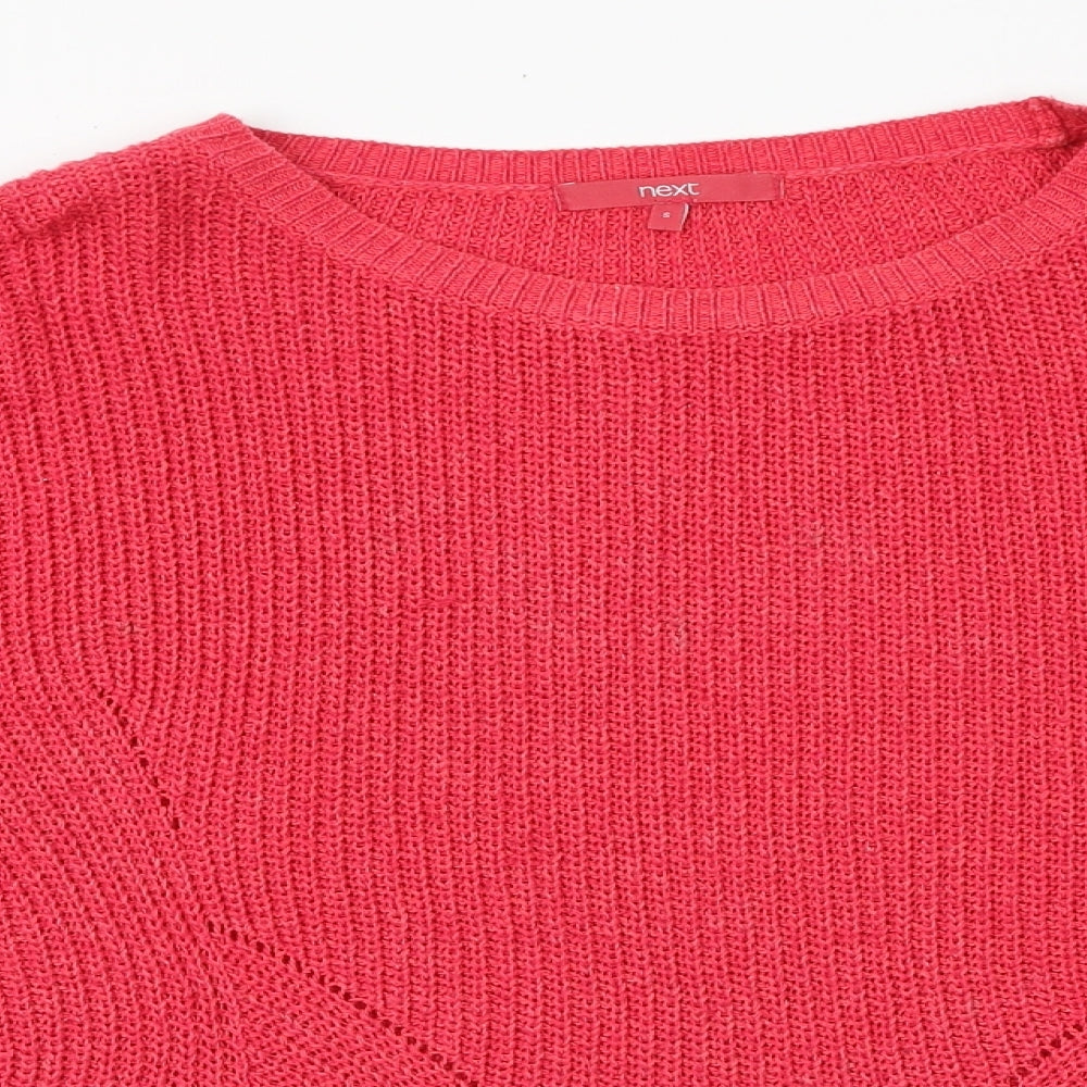 NEXT Womens Pink Round Neck Acrylic Pullover Jumper Size S