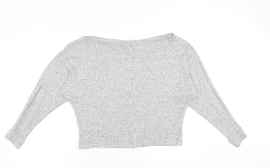 River Island Womens Grey Round Neck Geometric Viscose Pullover Jumper Size M