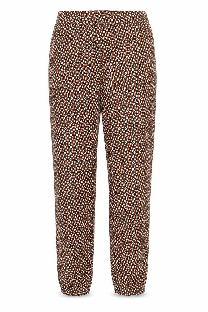 H&M Womens Multicoloured Geometric Cotton Trousers Size 4 Regular Zip