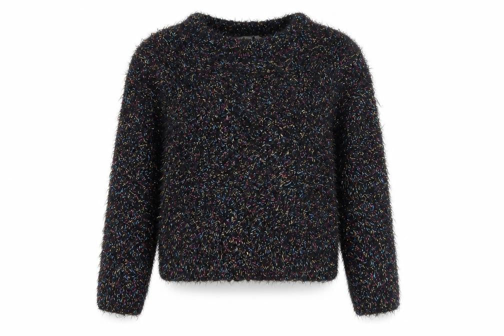 Miss Evie Girls Black Round Neck Polyamide Pullover Jumper Size 9-10 Years Pullover