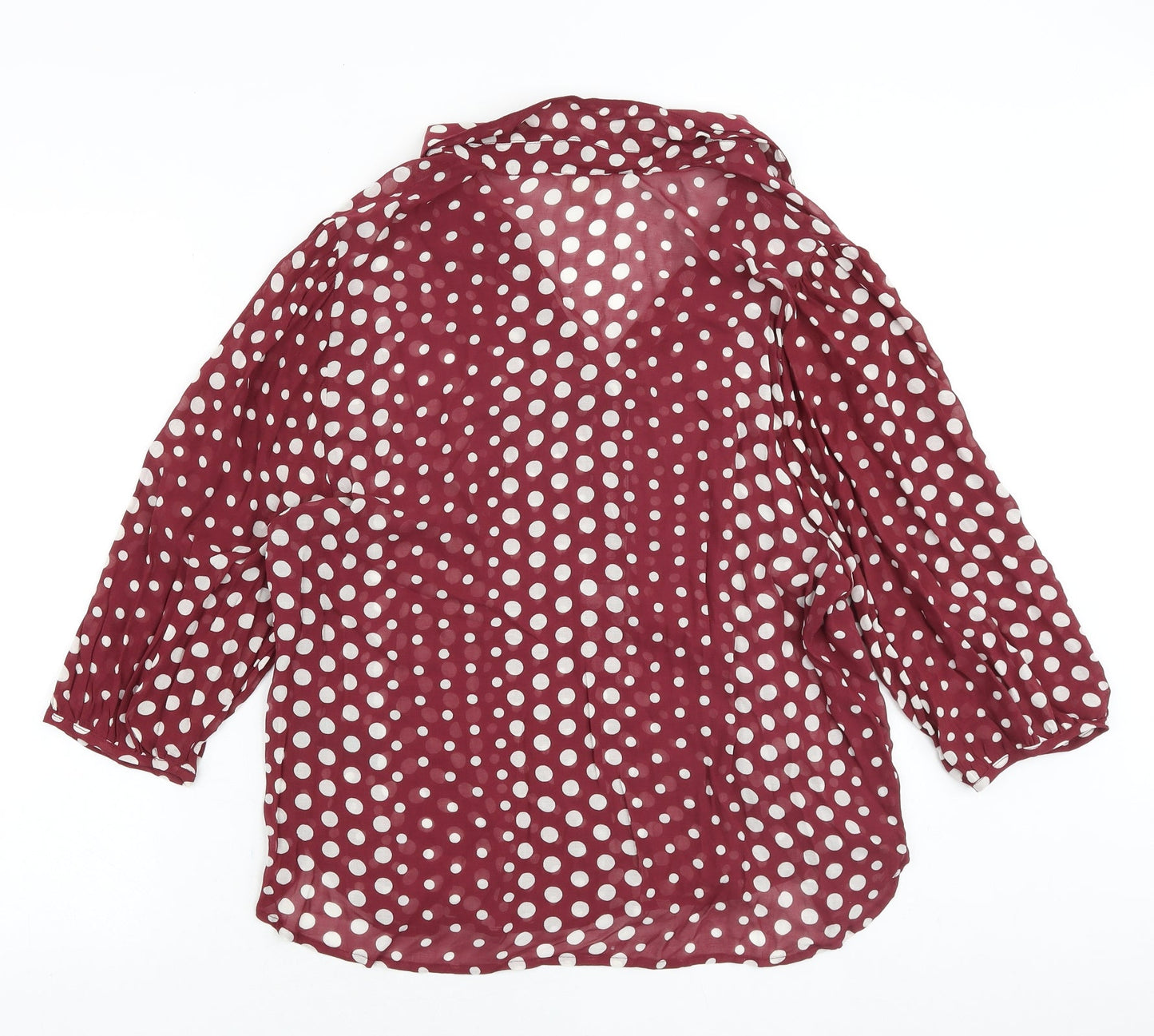 Monsoon Womens Purple Geometric Viscose Basic Blouse Size 14 Collared