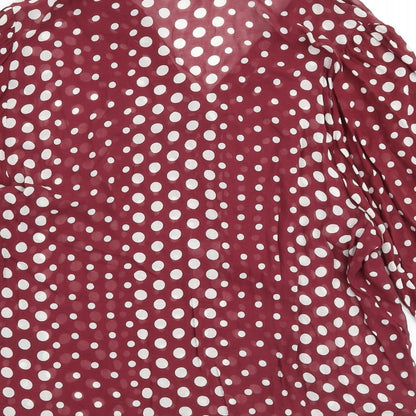 Monsoon Womens Purple Geometric Viscose Basic Blouse Size 14 Collared