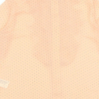 H&M Womens Pink Polka Dot Polyester Basic Button-Up Size 8 Collared
