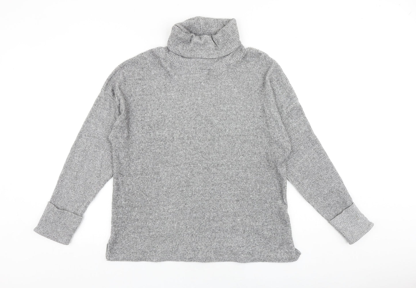 Papaya Womens Grey Roll Neck Polyester Pullover Jumper Size L