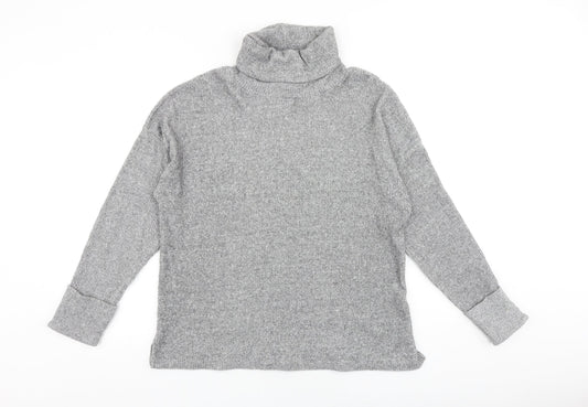 Papaya Womens Grey Roll Neck Polyester Pullover Jumper Size L