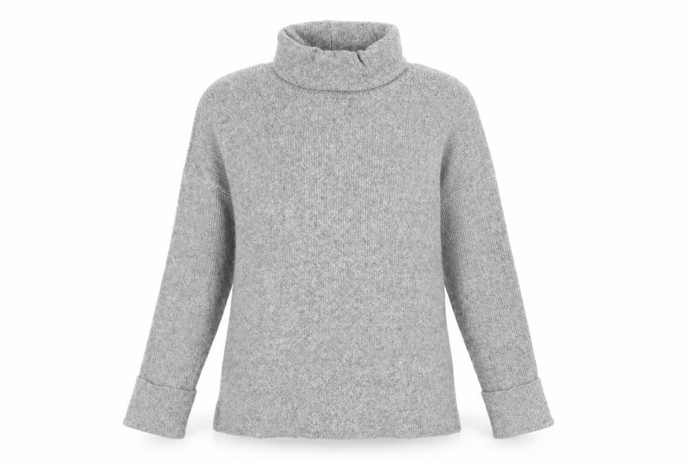 Papaya Womens Grey Roll Neck Polyester Pullover Jumper Size L