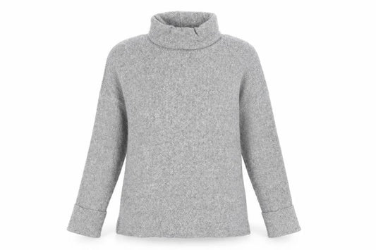 Papaya Womens Grey Roll Neck Polyester Pullover Jumper Size L