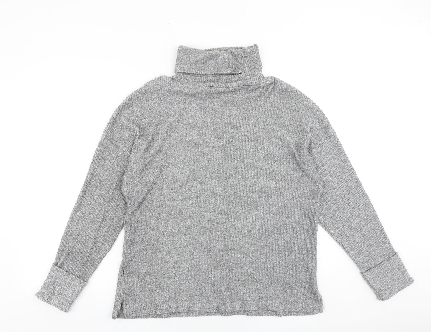 Papaya Womens Grey Roll Neck Polyester Pullover Jumper Size L