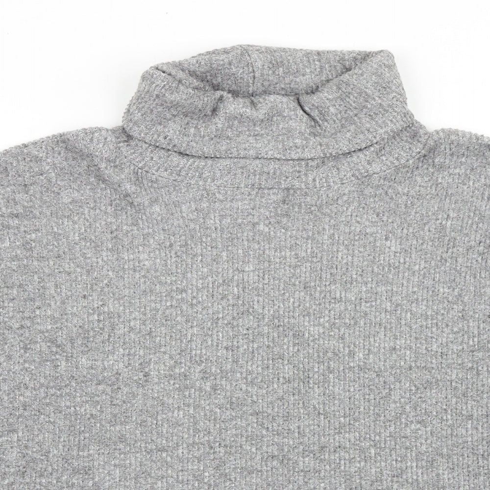 Papaya Womens Grey Roll Neck Polyester Pullover Jumper Size L