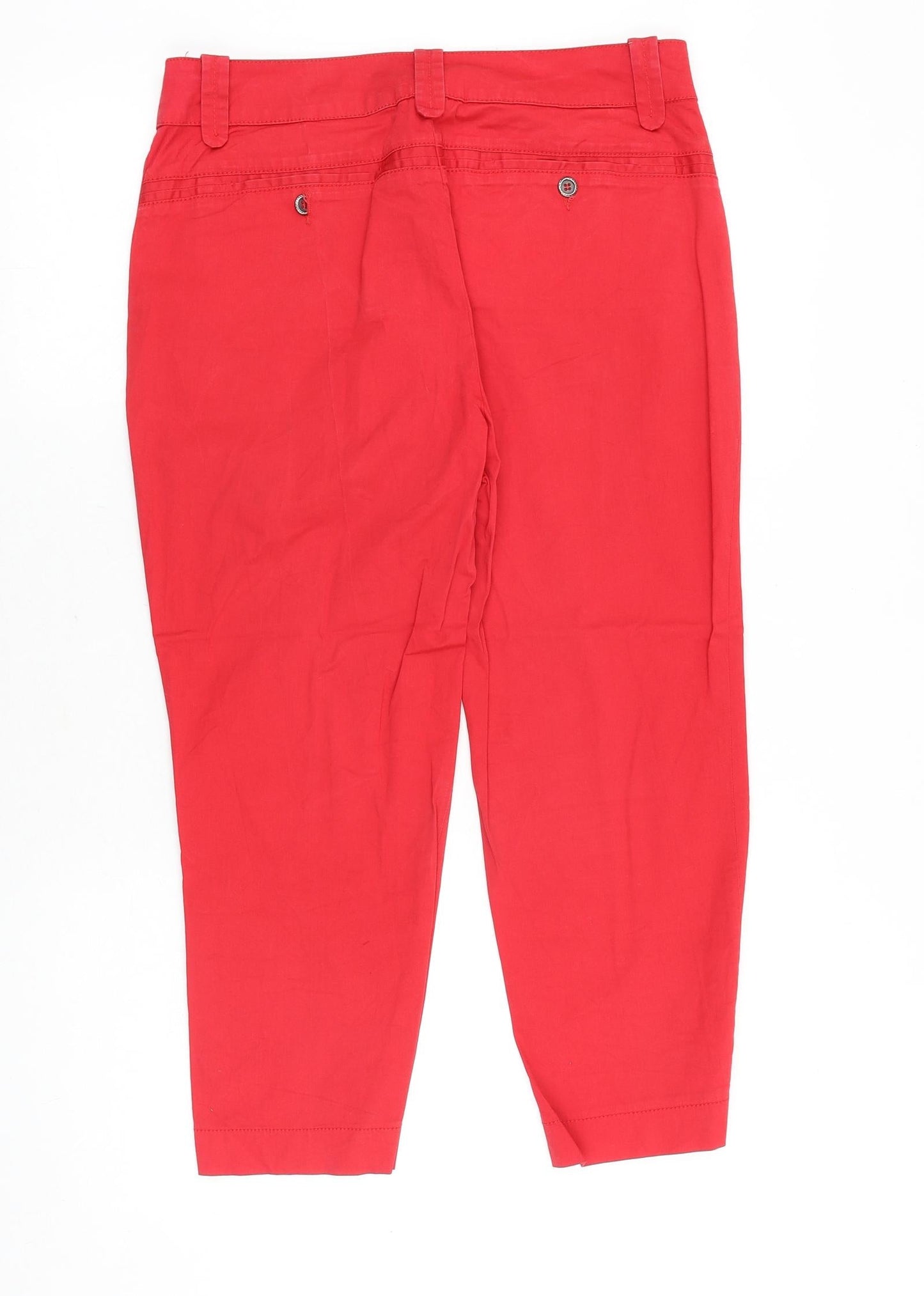 Paul & Shark Womens Red Polyester Trousers Size 32 in Regular Zip