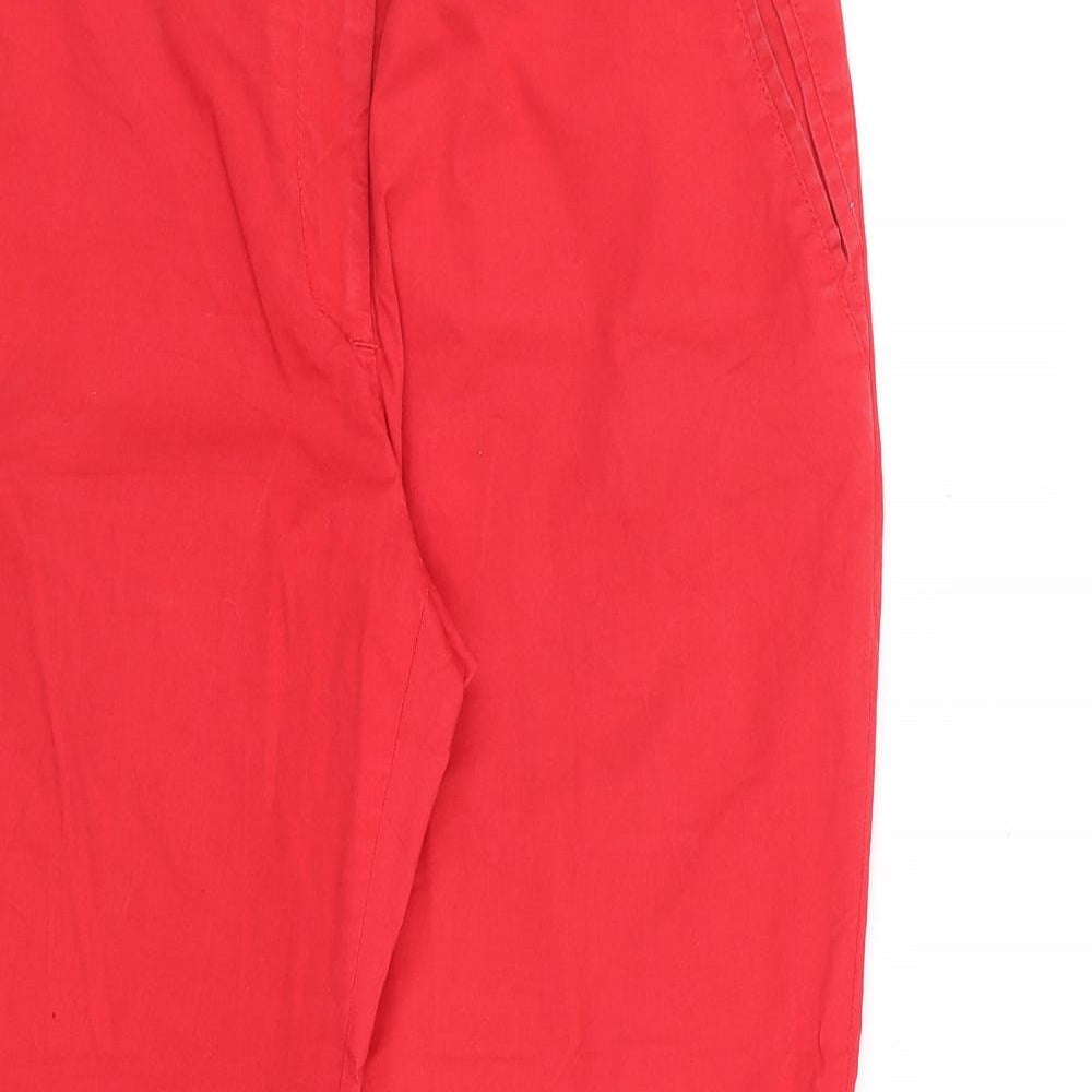 Paul & Shark Womens Red Polyester Trousers Size 32 in Regular Zip