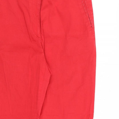 Paul & Shark Womens Red Polyester Trousers Size 32 in Regular Zip