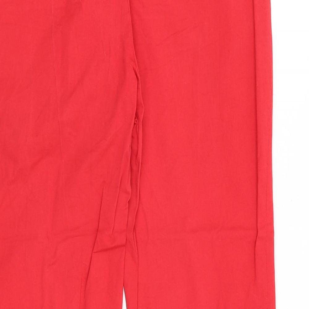 Paul & Shark Womens Red Polyester Trousers Size 32 in Regular Zip