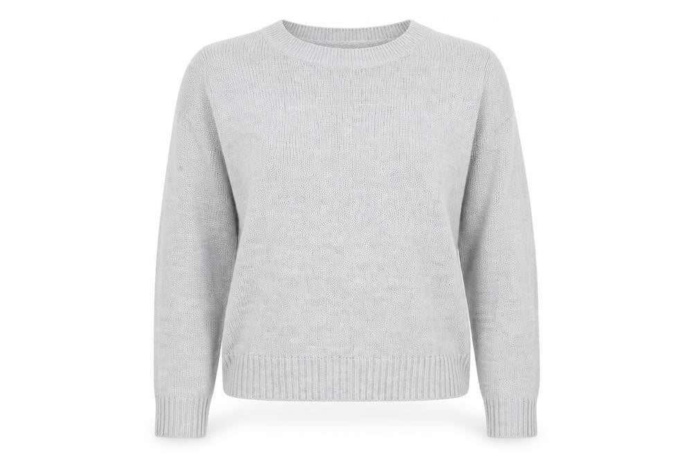 H&M Womens Grey Round Neck Acrylic Pullover Jumper Size M