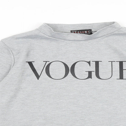 Preloved Great Feeling Womens Grey Polyester Pullover Sweatshirt Size S Pullover - Vogue - Detail