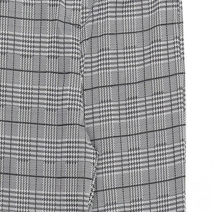 Preworn Womens Black Plaid Cotton Trousers Size L Regular Zip