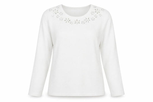 Mudflower Womens Silver Round Neck Viscose Pullover Jumper Size L