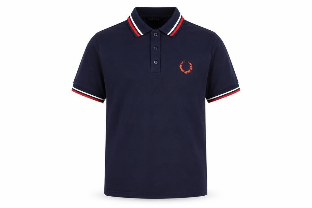 SheIn Boys Blue Polyester Pullover Polo Size M Collared Button - Contrasting Trim