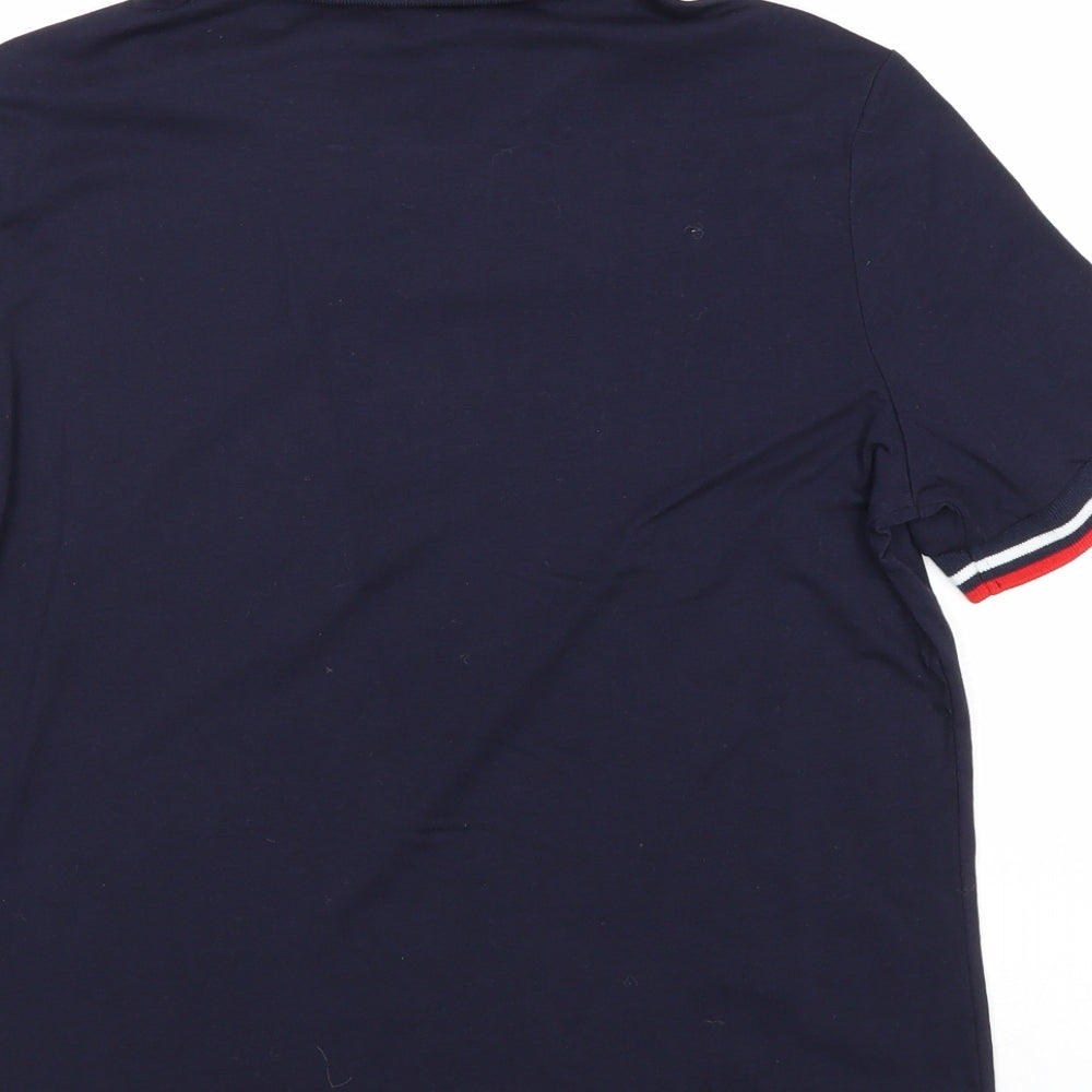 SheIn Boys Blue Polyester Pullover Polo Size M Collared Button - Contrasting Trim
