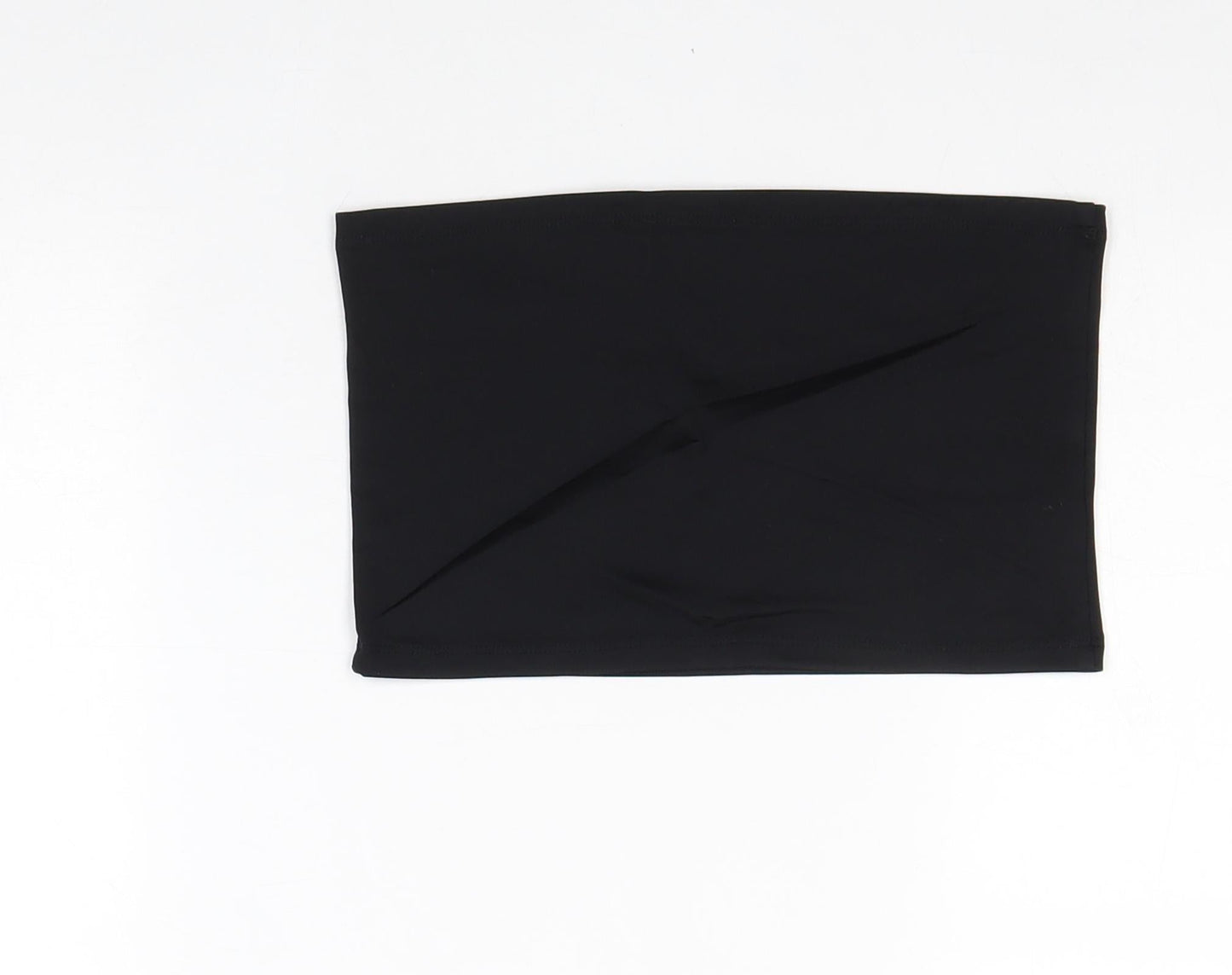 Mango Womens Black Polyamide Cropped Tank Size L Off the Shoulder