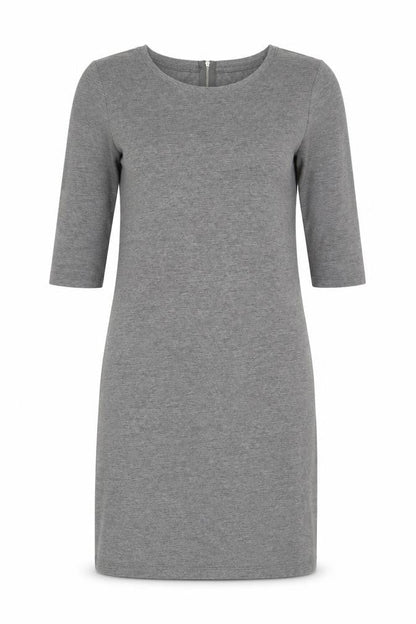 Vera Moda Womens Grey Cotton Shift Size XS Round Neck Zip