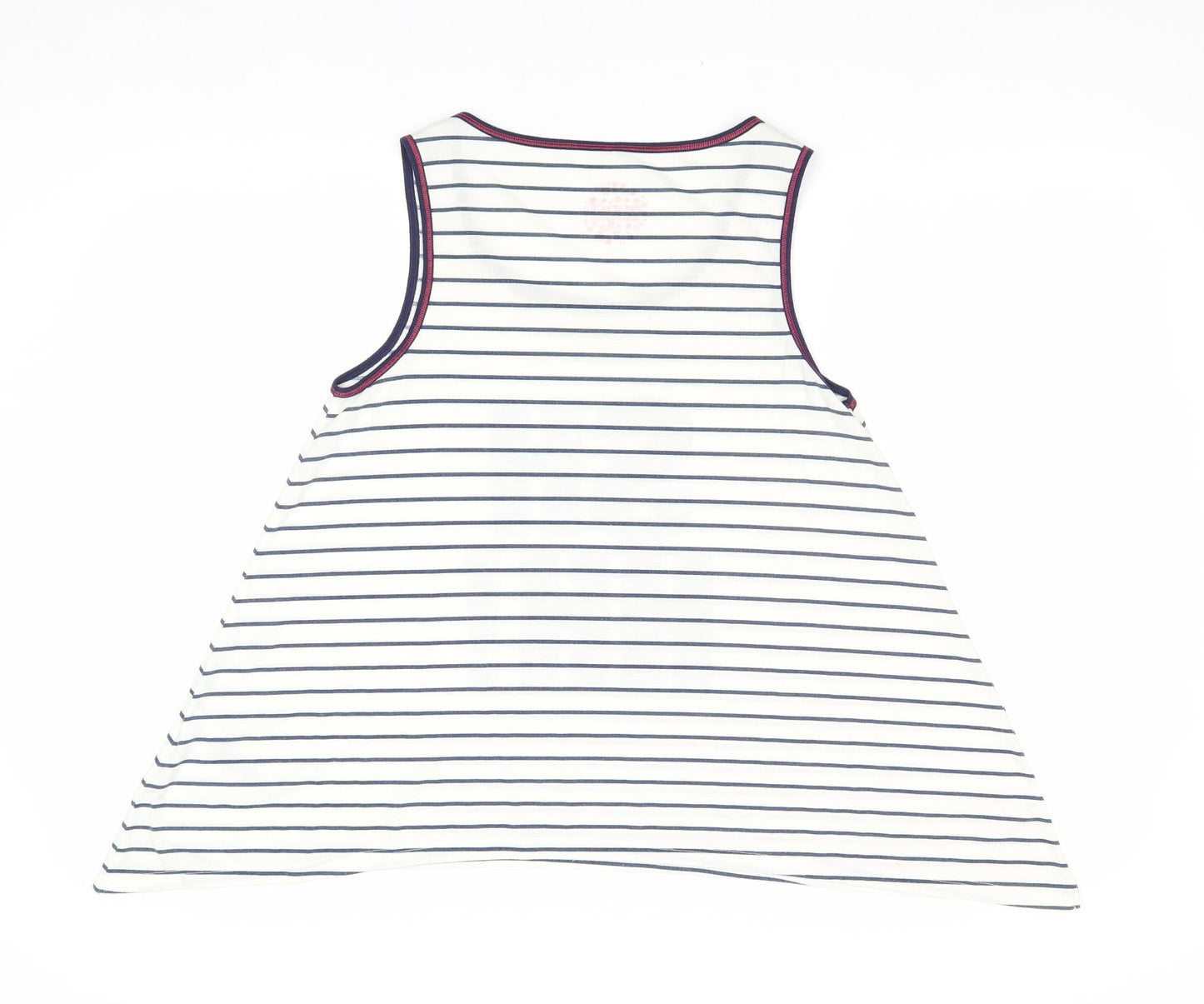 Debenhams Womens Ivory Striped Polyester Basic Tank Size 14 Round Neck - SHHH!
