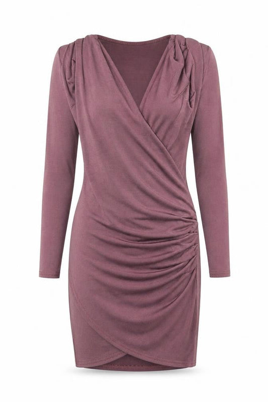 I SAW IT FIRST Womens Purple Polyester Pencil Dress Size 8 V-Neck Pullover