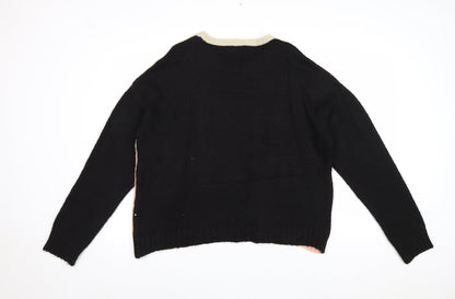 Select Womens Multicoloured Boat Neck Acrylic Pullover Jumper Size 14 - Amour