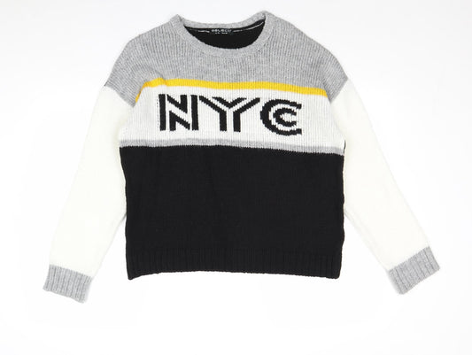 Select Womens Black Boat Neck Acrylic Pullover Jumper Size 10 - NYC