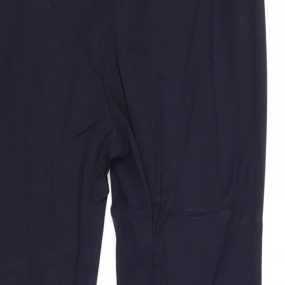 Marks and Spencer Womens Blue Viscose Carrot Trousers Size 16 Regular Zip