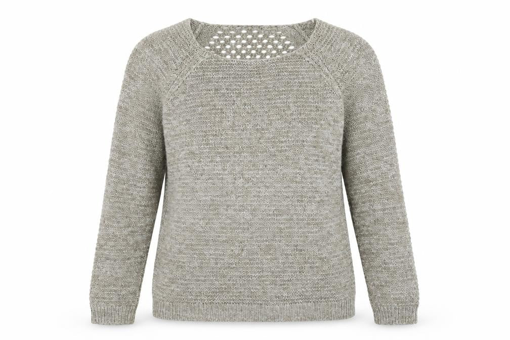 H&M Womens Brown Round Neck Geometric Acrylic Pullover Jumper Size S
