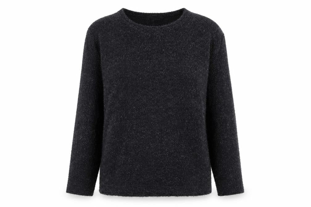 LA REINE Womens Black Boat Neck Nylon Pullover Jumper Size S