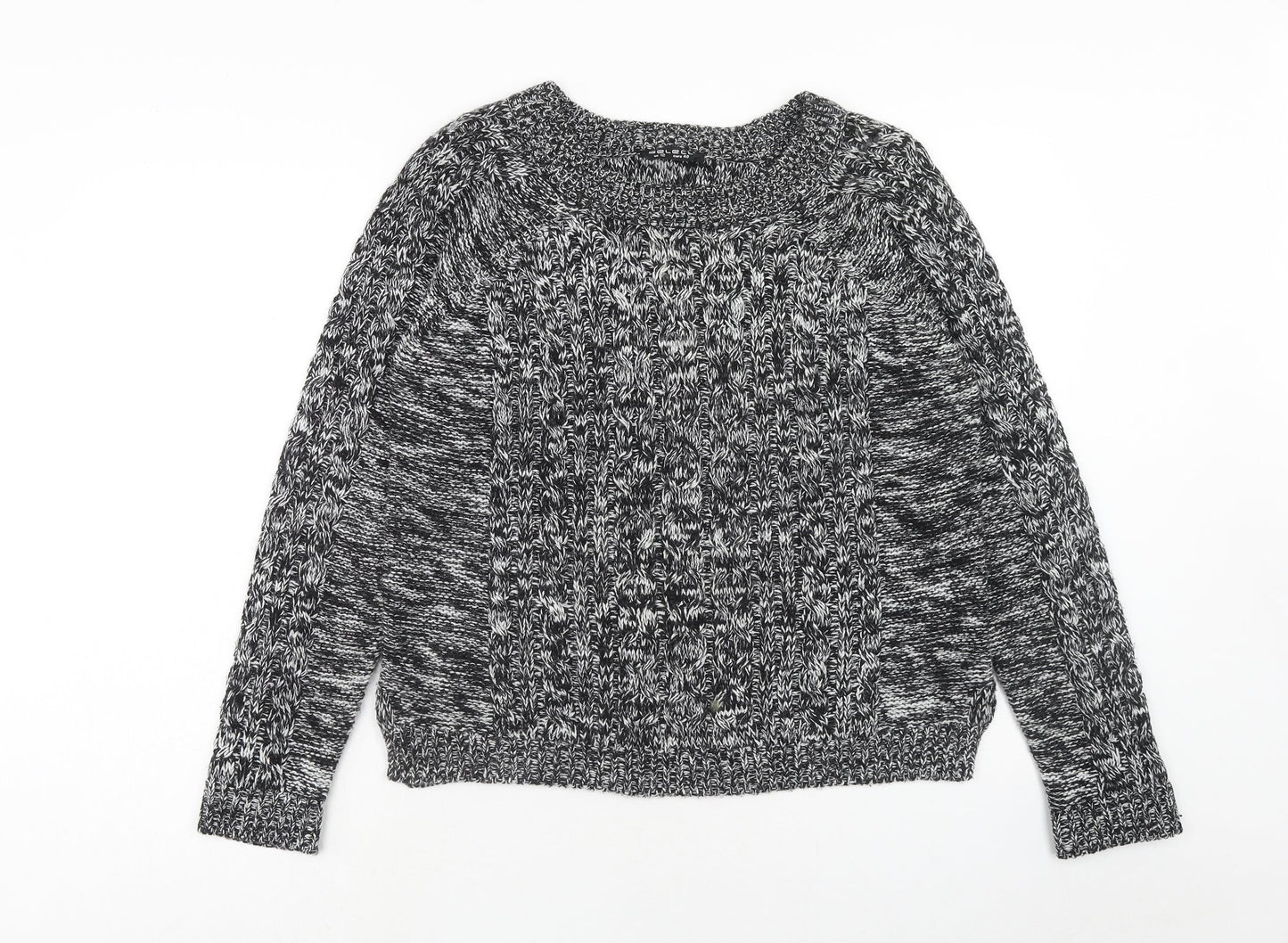 Select Womens Grey Boat Neck Acrylic Pullover Jumper Size 12