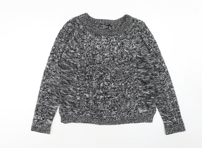 Select Womens Grey Boat Neck Acrylic Pullover Jumper Size 12