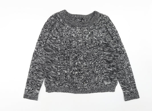 Select Womens Grey Boat Neck Acrylic Pullover Jumper Size 12