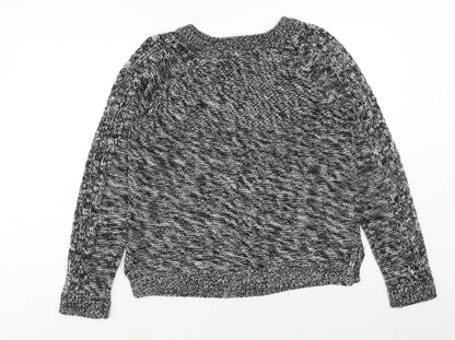 Select Womens Grey Boat Neck Acrylic Pullover Jumper Size 12