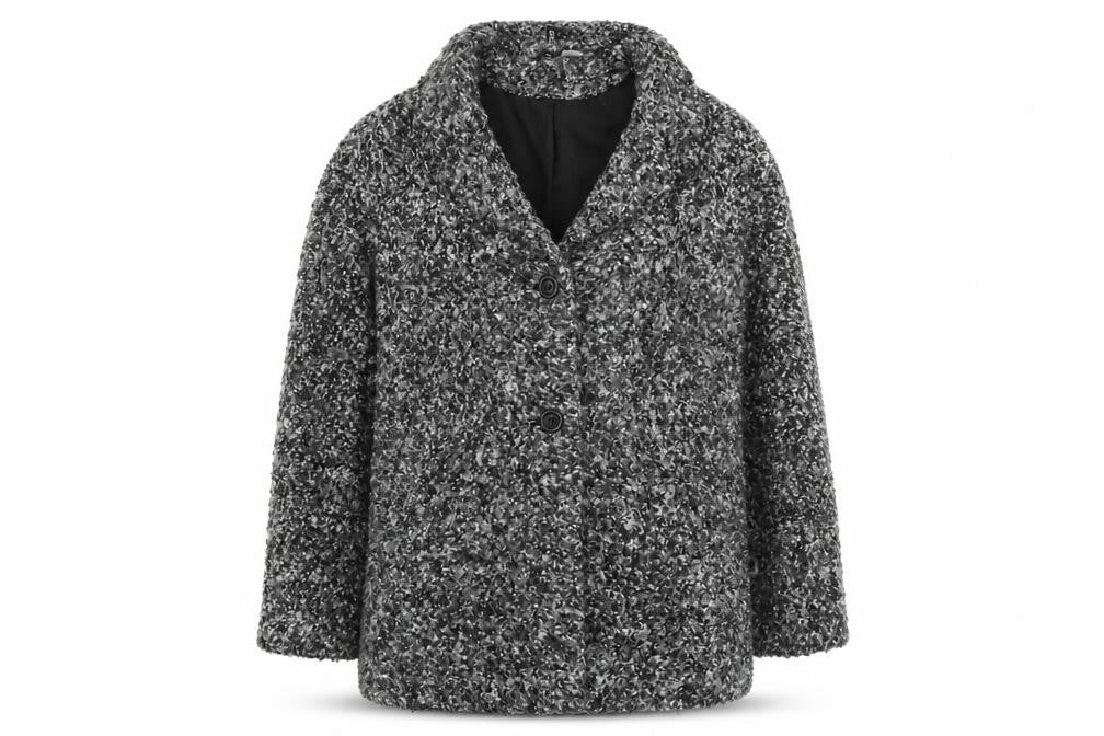 H&M Womens Black Geometric Jacket Size 10 Button