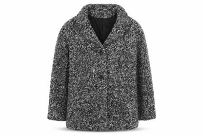H&M Womens Black Geometric Jacket Size 10 Button