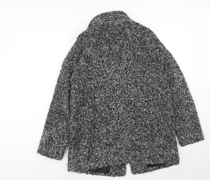 H&M Womens Black Geometric Jacket Size 10 Button